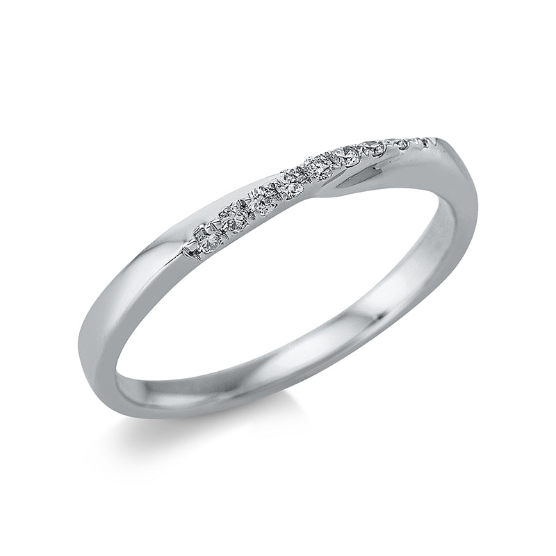 Ring    aus 750/-18 Karat Weißgold mit 9 Diamanten 0