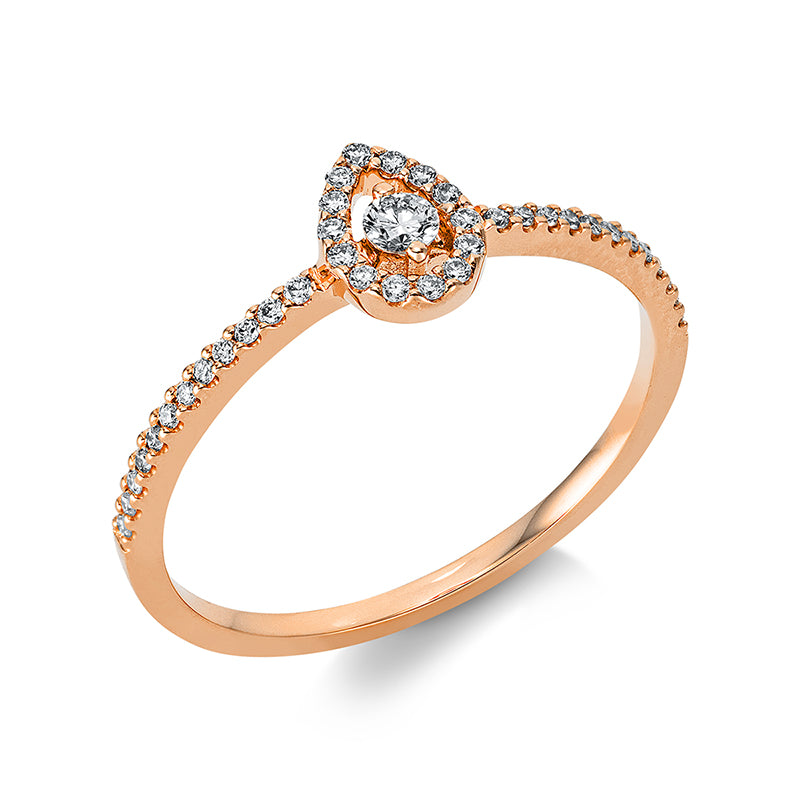 Ring    aus 750/-18 Karat Rotgold mit 39 Diamanten 0