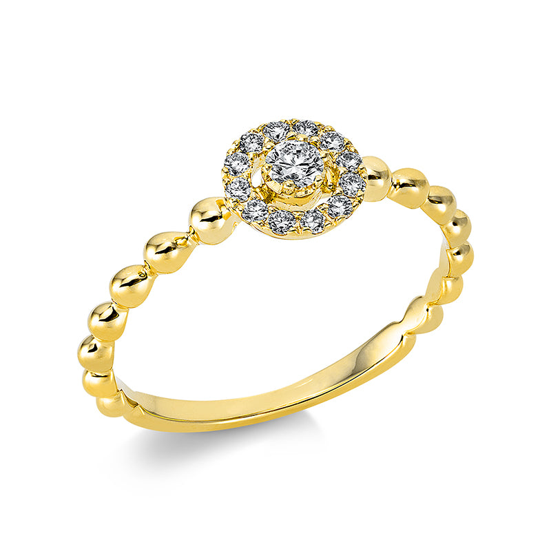 Ring    aus 750/-18 Karat Gelbgold mit 13 Diamanten 0