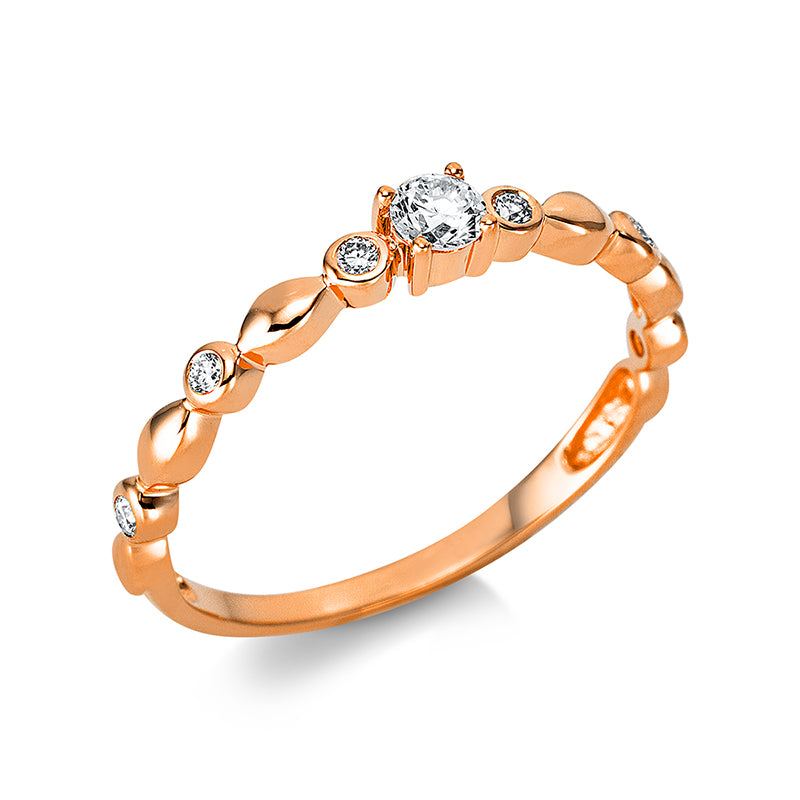 Ring    aus 750/-18 Karat Rotgold mit 7 Diamanten 0