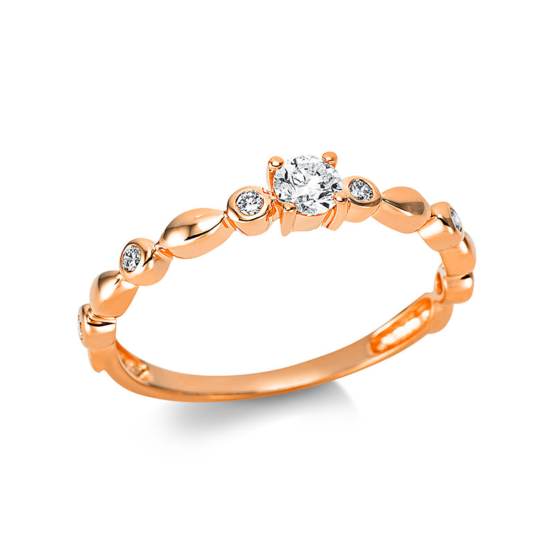 Ring    aus 750/-18 Karat Rotgold mit 7 Diamanten 0