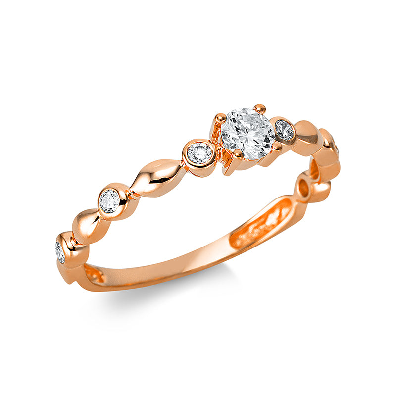 Ring    aus 750/-18 Karat Rotgold mit 7 Diamanten 0