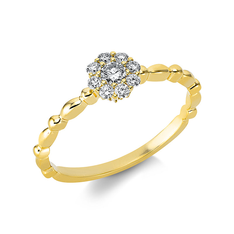 Ring    aus 750/-18 Karat Gelbgold mit 9 Diamanten 0