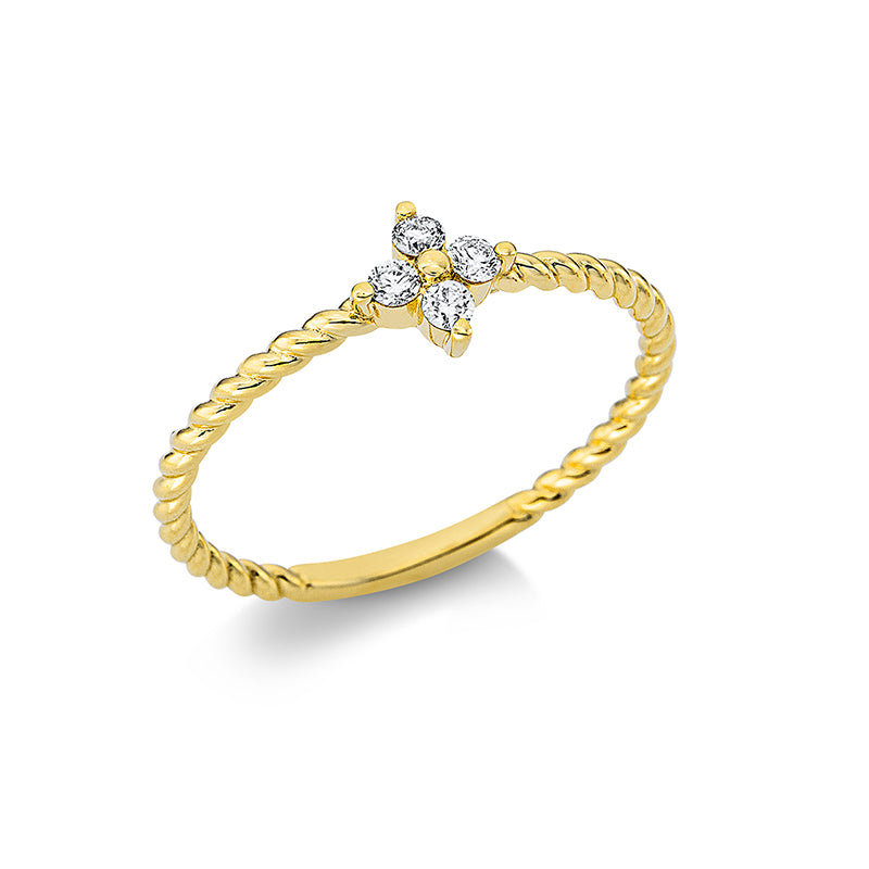 Ring    aus 750/-18 Karat Gelbgold mit 4 Diamanten 0