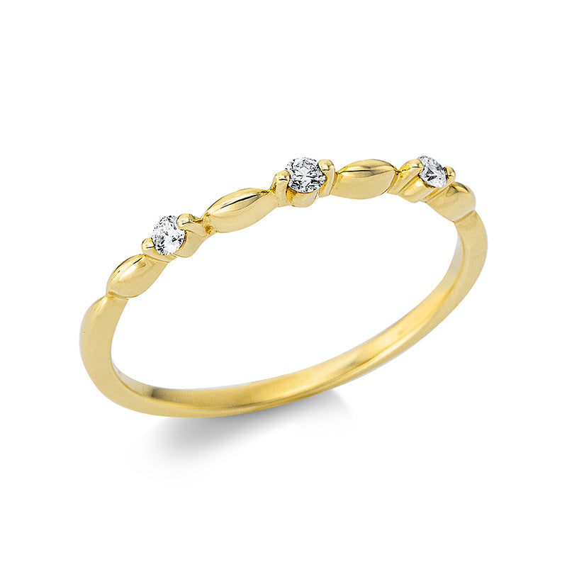 Ring    aus 750/-18 Karat Gelbgold mit 3 Diamanten 0