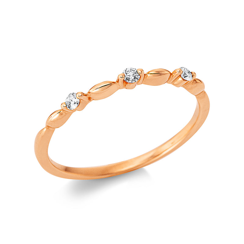 Ring    aus 585/-14 Karat Rotgold mit 3 Diamanten 0