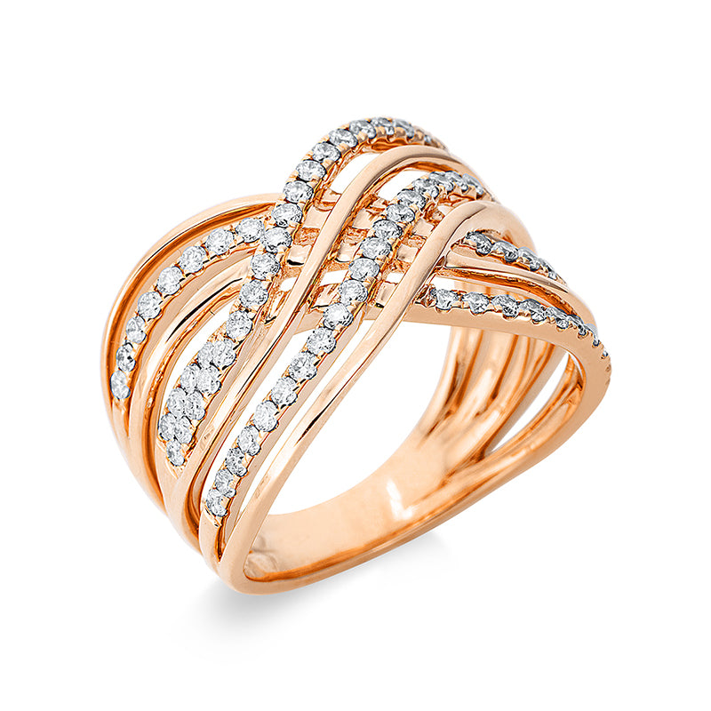 Ring    aus 750/-18 Karat Rotgold mit 74 Diamanten 0