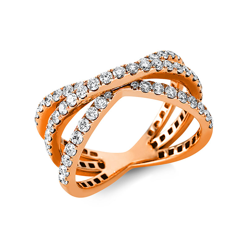 Ring    aus 750/-18 Karat Rotgold mit 57 Diamanten 1