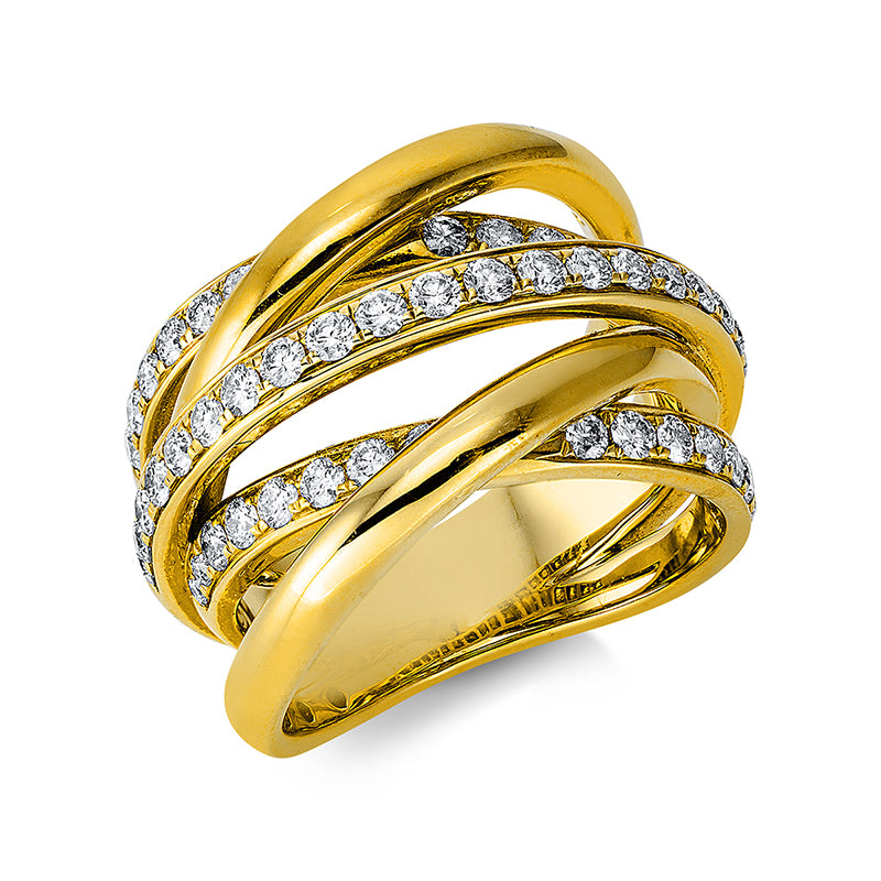 Ring    aus 750/-18 Karat Gelbgold mit 51 Diamanten 1