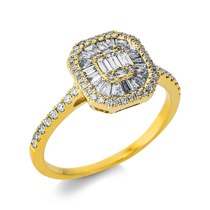 Ring    aus 750/-18 Karat Gelbgold mit 75 Diamanten 0