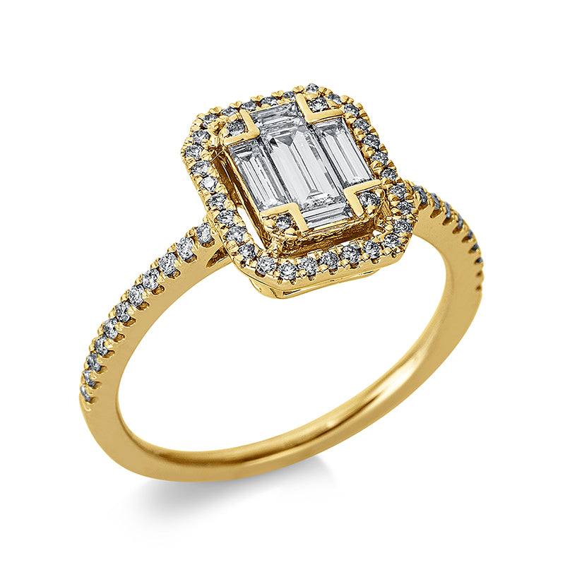 Ring    aus 750/-18 Karat Gelbgold mit 61 Diamanten 0