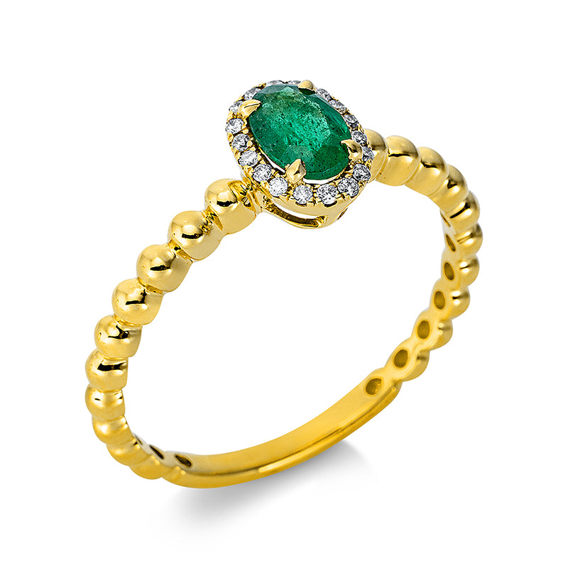Ring aus Gold mit Diamanten mit Smaragd - 1BN17