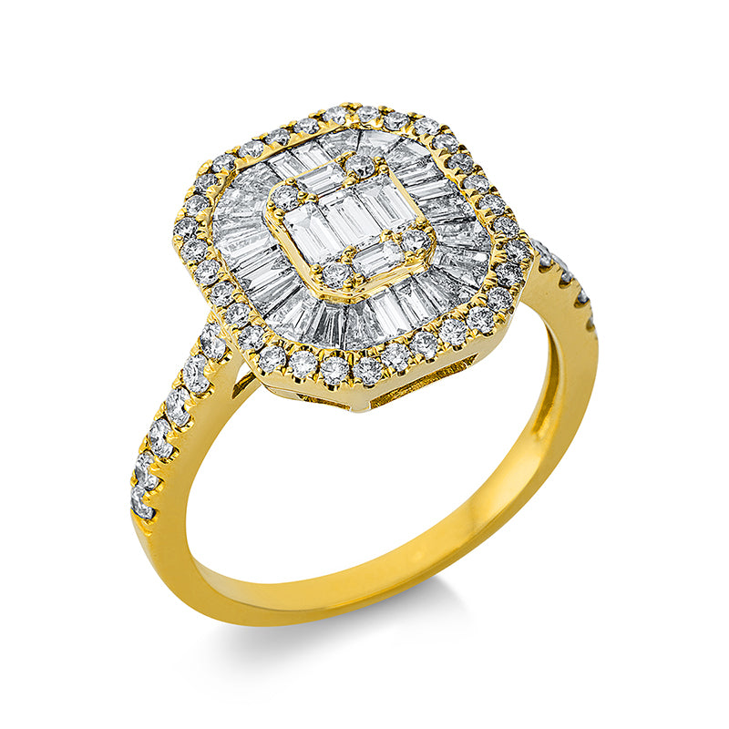 Ring    aus 750/-18 Karat Gelbgold mit 75 Diamanten 1
