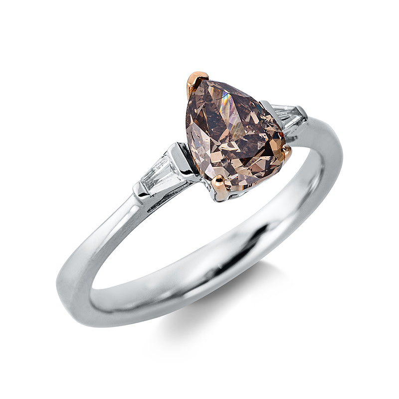 Ring    aus 750/-18 Karat Weißgold / Rotgold mit 3 Diamanten 1