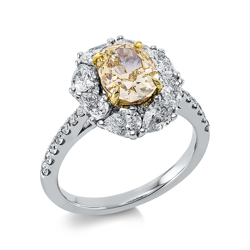 Ring    aus 750/-18 Karat Weißgold / Gelbgold mit 27 Diamanten 3