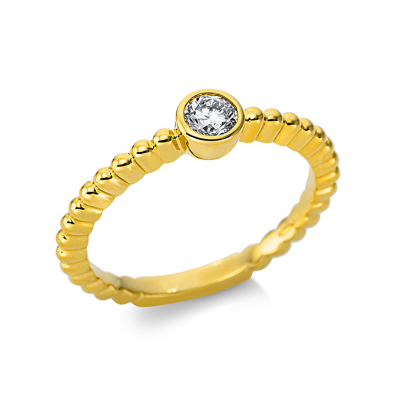 Ring    aus 750/-18 Karat Gelbgold mit 1 Diamant 0