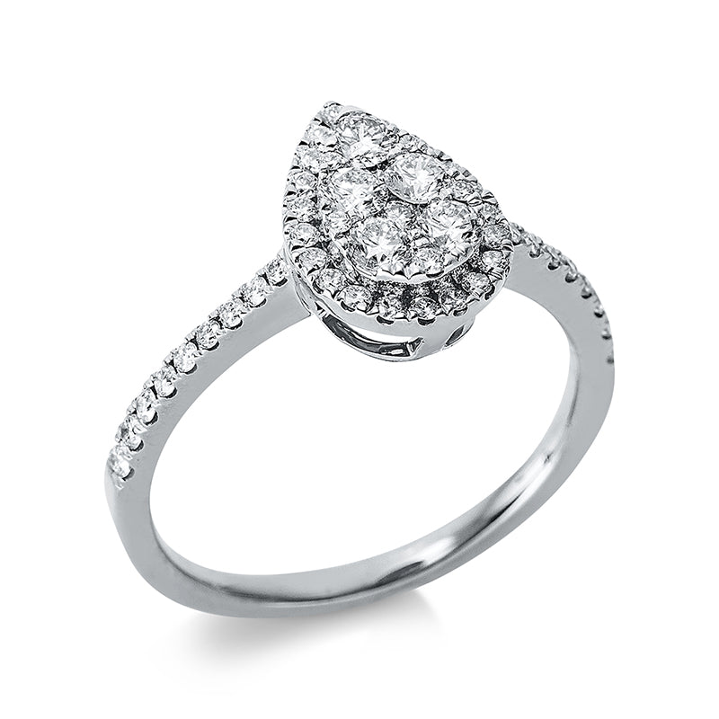 Ring - Halo Sparkle aus Gold mit Diamanten, Tropfen-Symbol - 1BW28