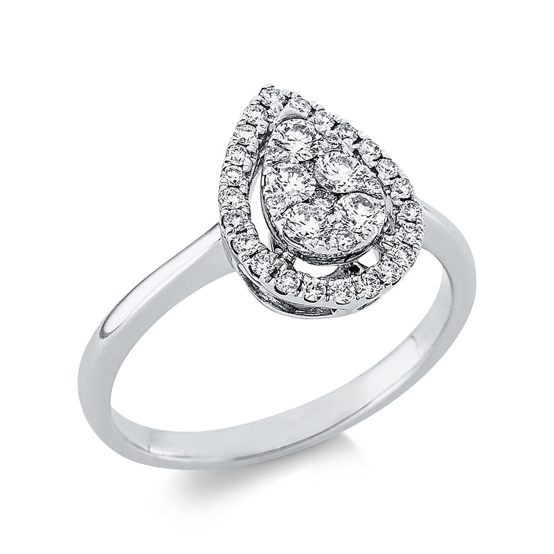 Ring - Halo Sparkle aus Gold mit Diamanten, Tropfen-Symbol - 1BW79