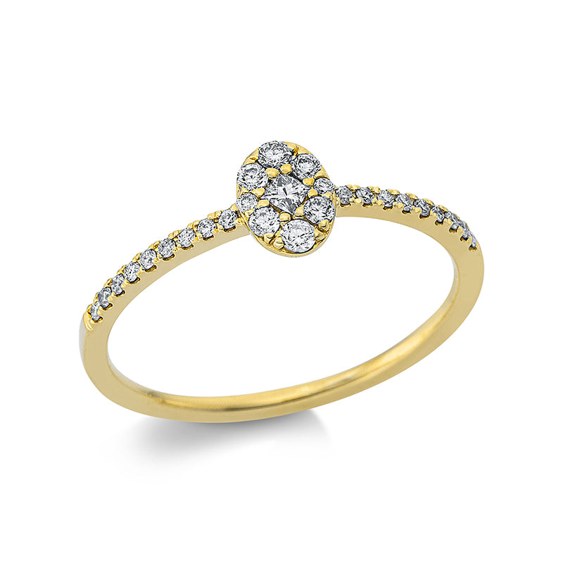 Ring    aus 750/-18 Karat Gelbgold mit 27 Diamanten 0