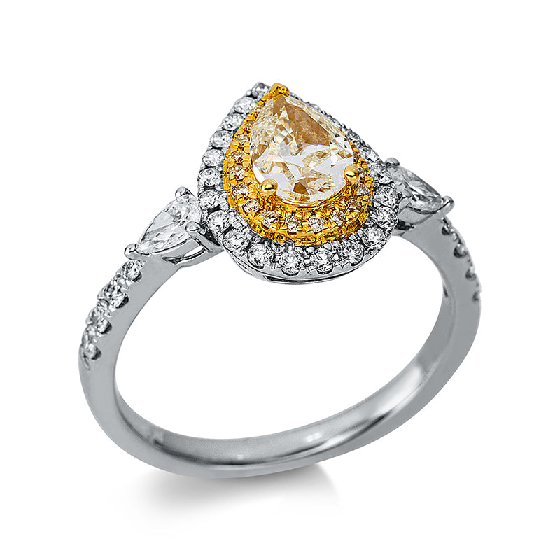 Ring    aus 750/-18 Karat Weißgold / Gelbgold mit 53 Diamanten 1