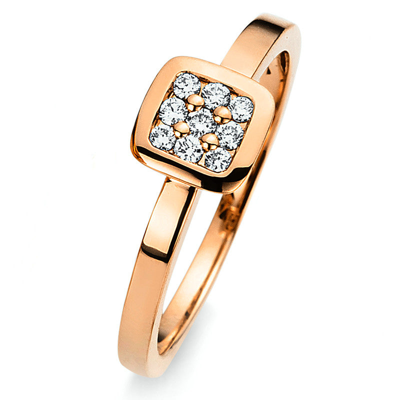 Ring    aus 750/-18 Karat Rotgold mit 9 Diamanten 0