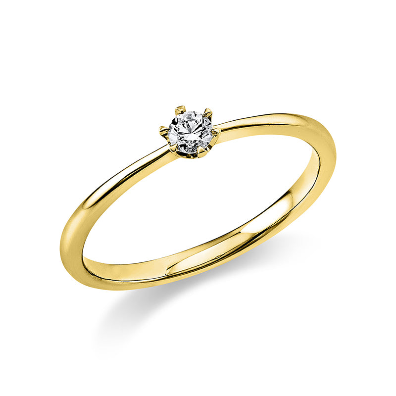 Ring    aus 750/-18 Karat Gelbgold mit 1 Diamant 0