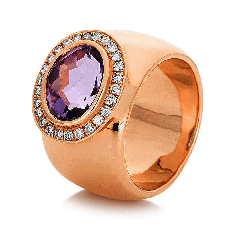 Ring aus Gold mit Diamanten mit Amethyst - 1C771