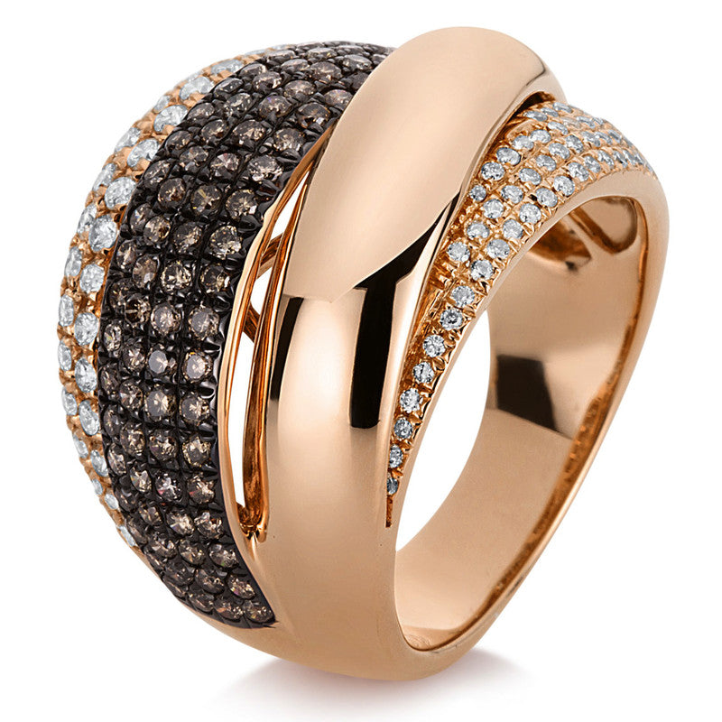 Ring    aus 750/-18 Karat Rotgold mit 203 Diamanten 1