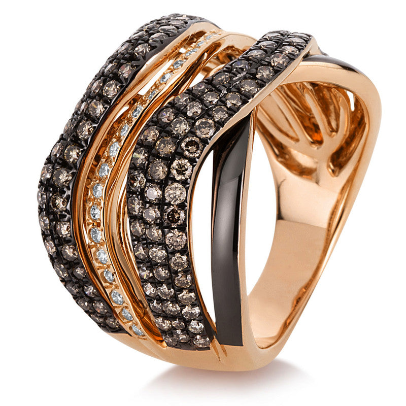 Ring    aus 750/-18 Karat Rotgold mit 150 Diamanten 1