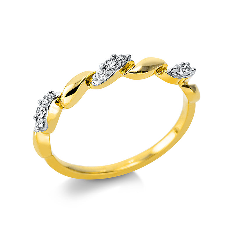 Ring    aus 750/-18 Karat Gelbgold mit 9 Diamanten 0