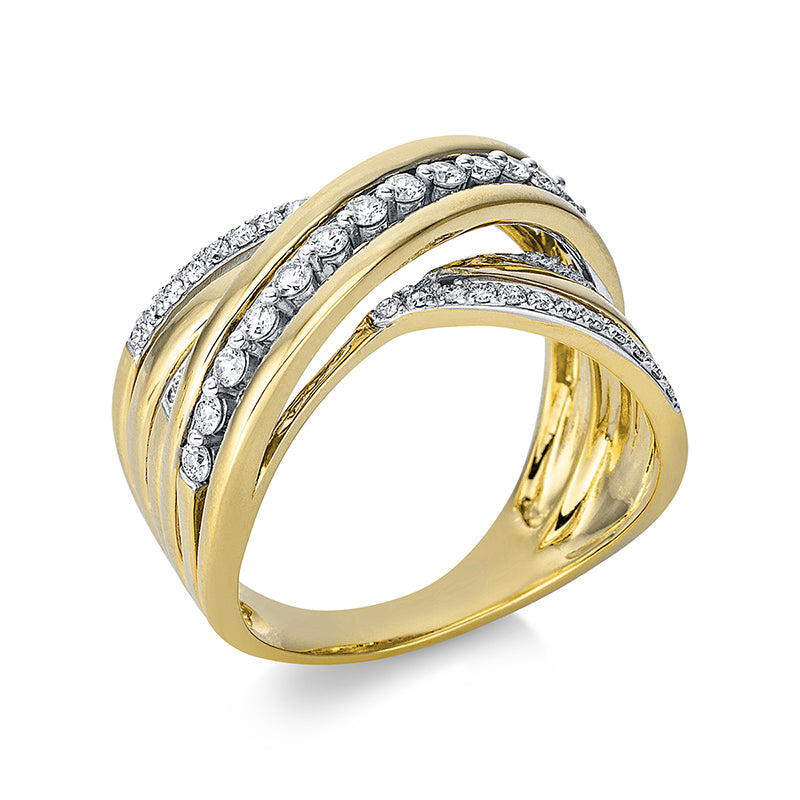 Ring    aus 750/-18 Karat Gelbgold mit 49 Diamanten 0