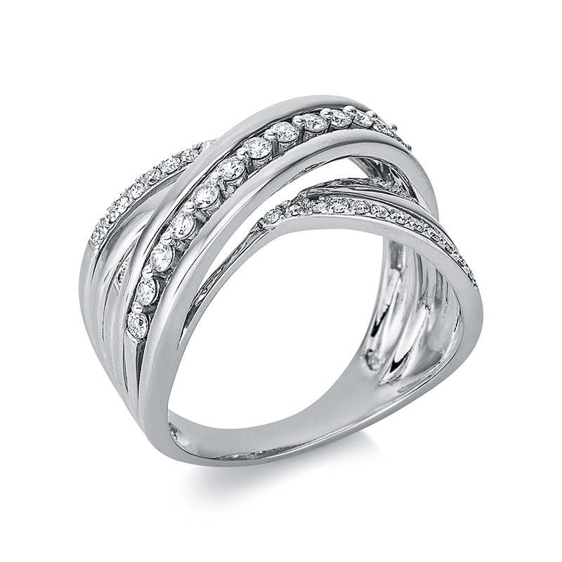 Ring    aus 750/-18 Karat Weißgold mit 49 Diamanten 0
