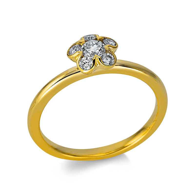 Ring    aus 750/-18 Karat Gelbgold mit 6 Diamanten 0