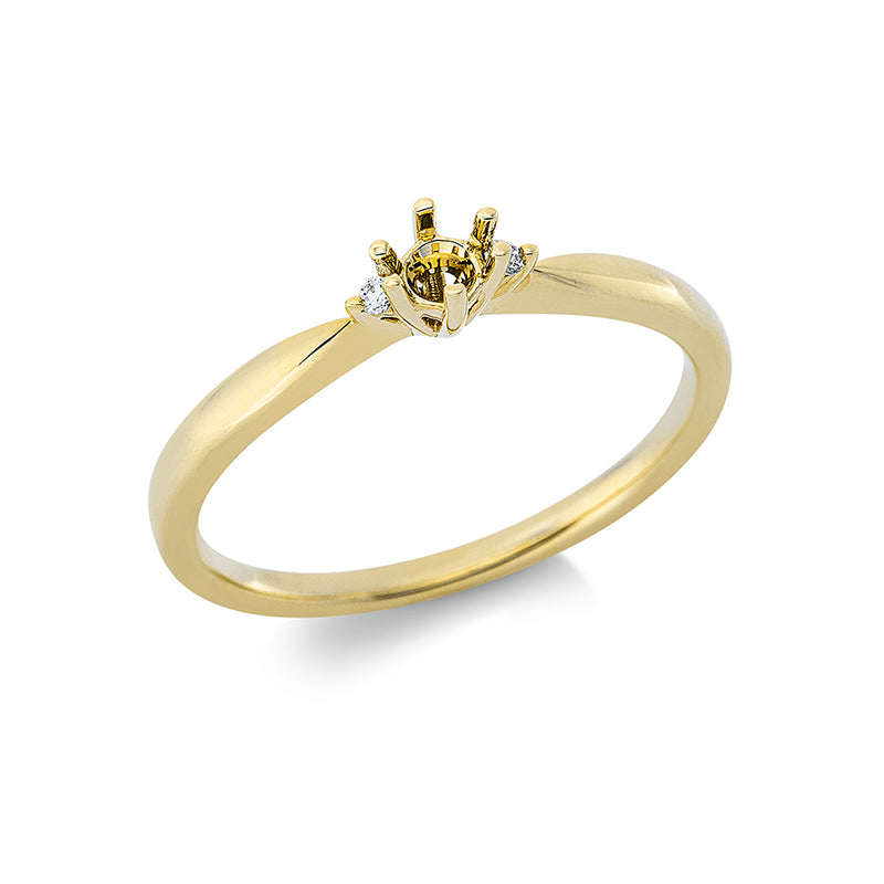 Ring    aus 585/-14 Karat Gelbgold mit 2 Diamanten 0