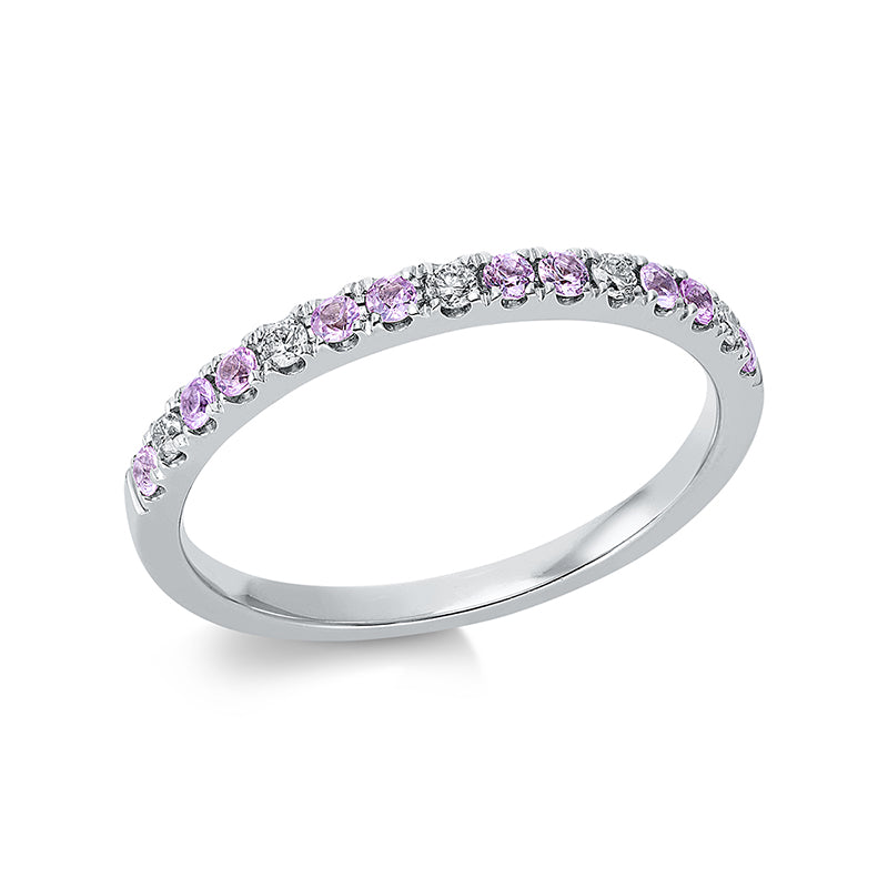 Ring mit Saphir  aus 750/-18 Karat Weißgold mit 5 Diamanten 0