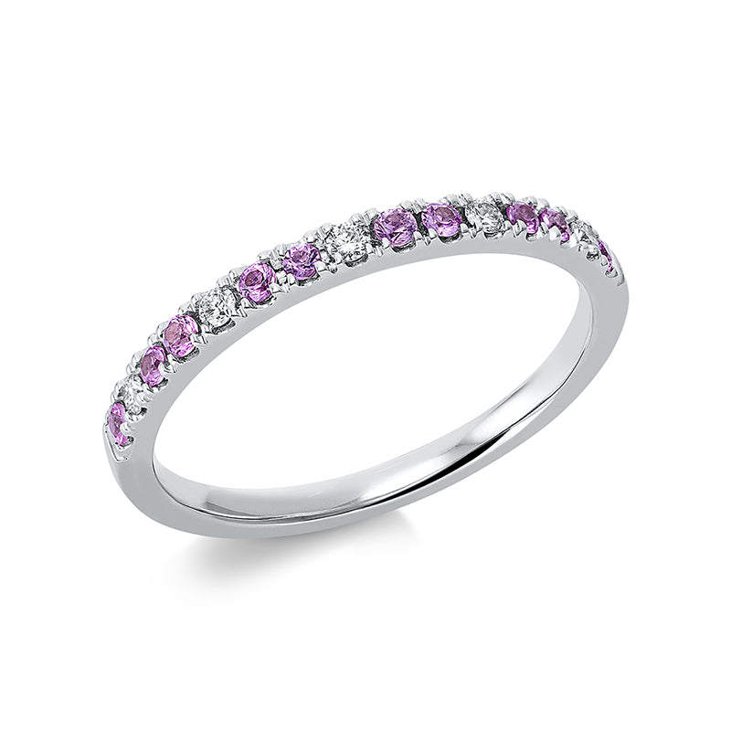 Ring mit Saphir  aus 750/-18 Karat Weißgold mit 5 Diamanten 0