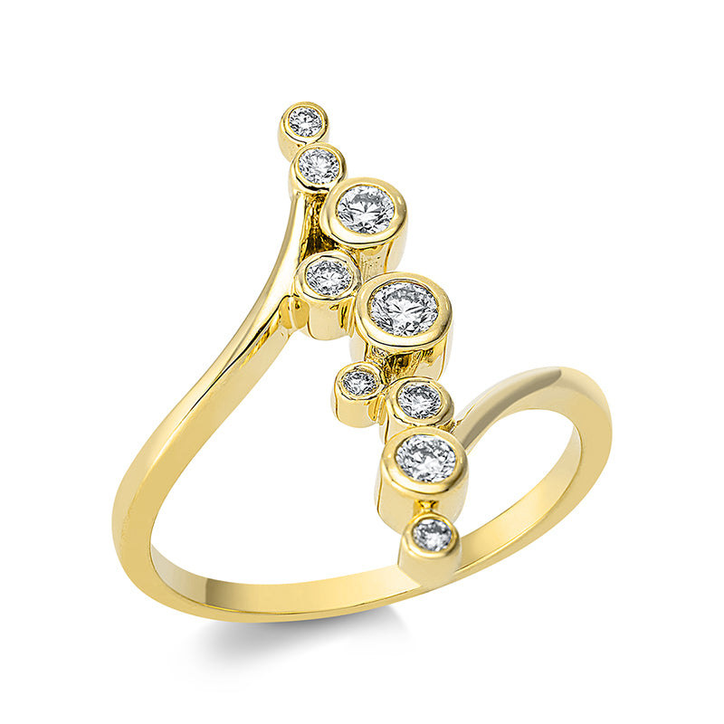 Ring    aus 750/-18 Karat Gelbgold mit 9 Diamanten 0