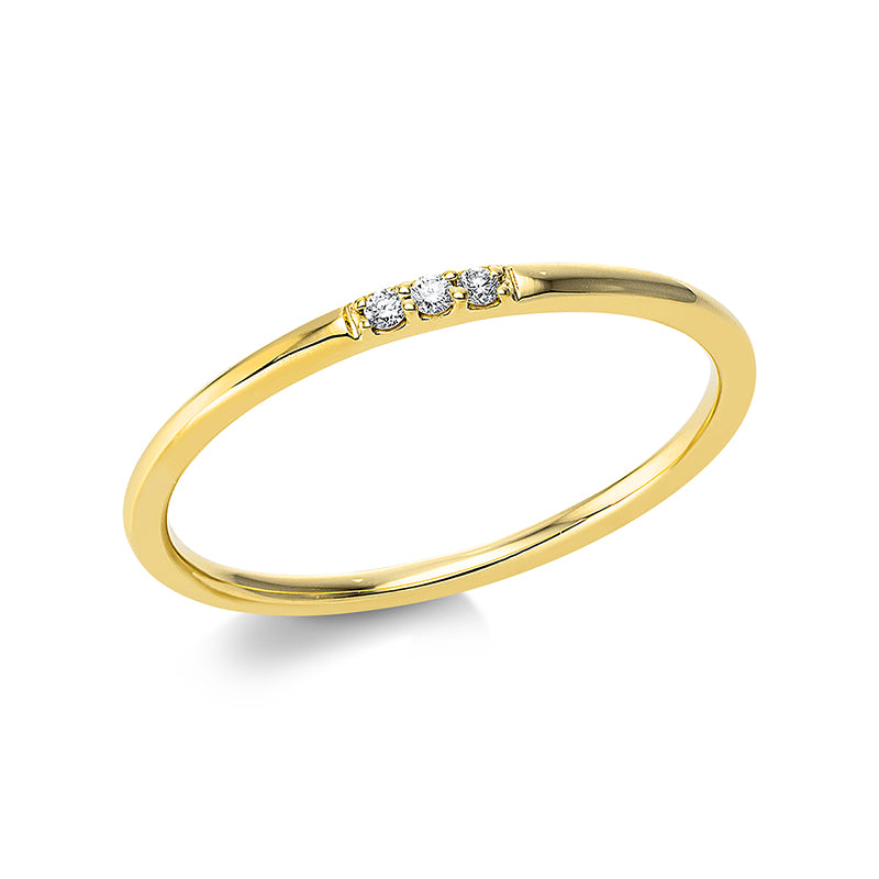 Ring    aus 750/-18 Karat Gelbgold mit 3 Diamanten 0