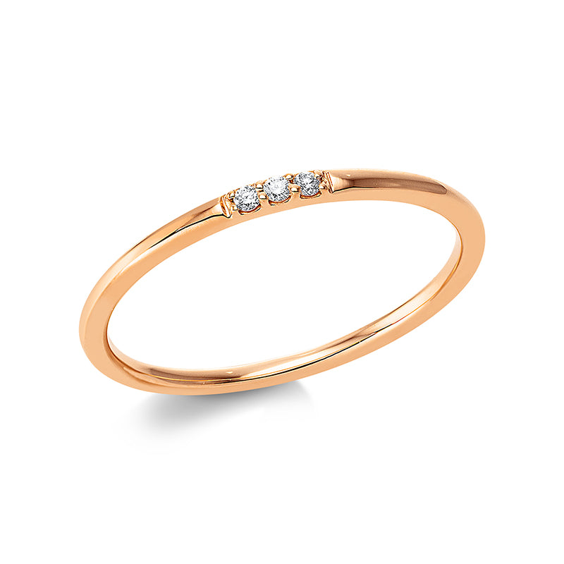 Ring    aus 750/-18 Karat Rotgold mit 3 Diamanten 0