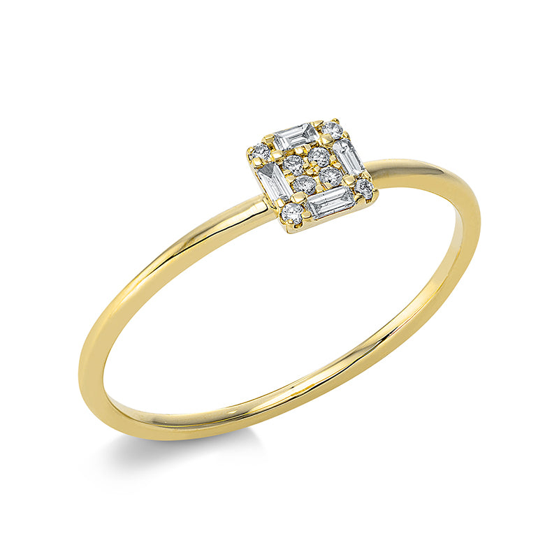 Ring    aus 750/-18 Karat Gelbgold mit 12 Diamanten 0