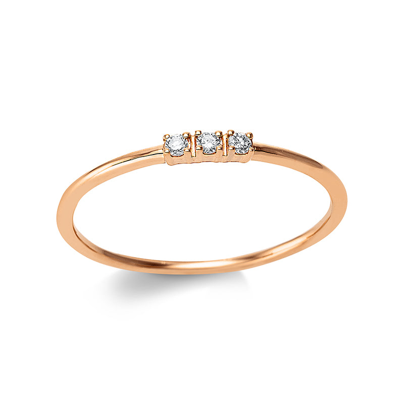 Ring    aus 750/-18 Karat Rotgold mit 3 Diamanten 0
