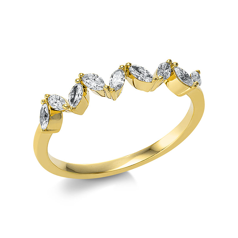 Ring    aus 750/-18 Karat Gelbgold mit 9 Diamanten 0