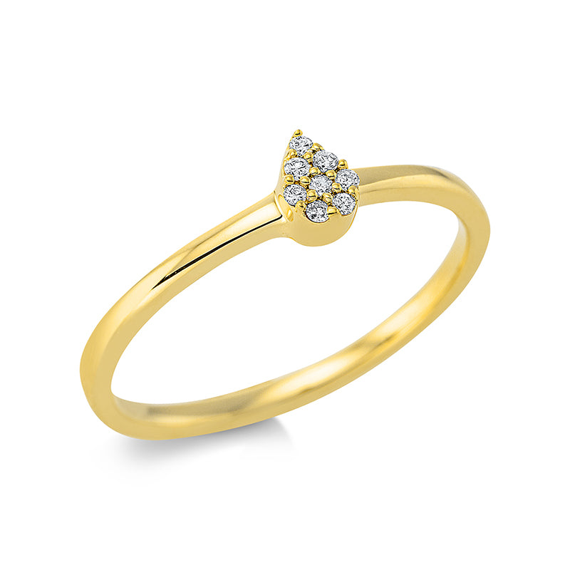 Ring    aus 750/-18 Karat Gelbgold mit 8 Diamanten 0