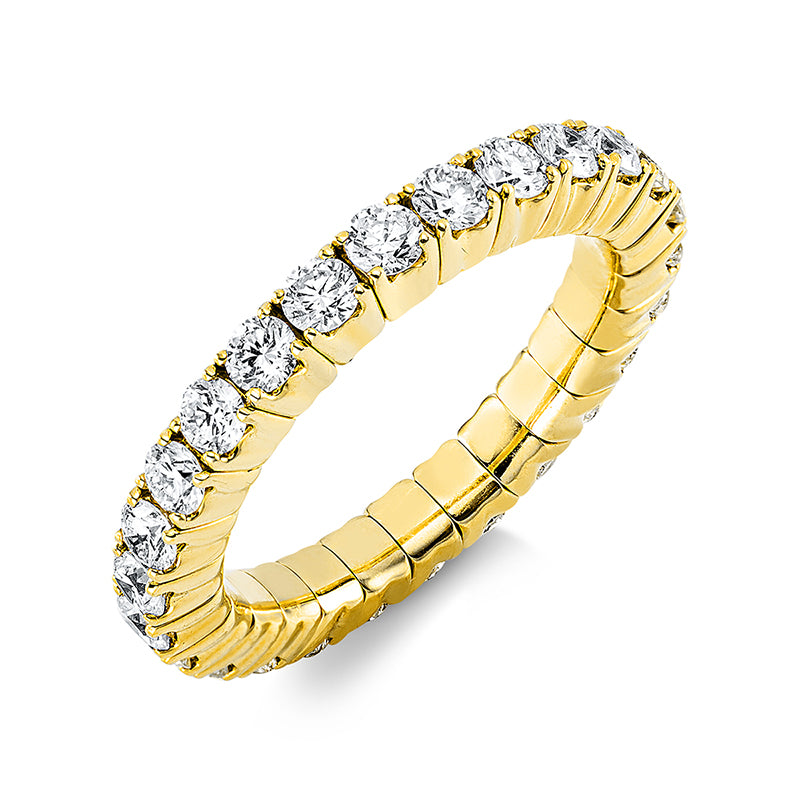 Ring - Memoire voll aus Gold mit Diamanten, elastisch - 1CD56