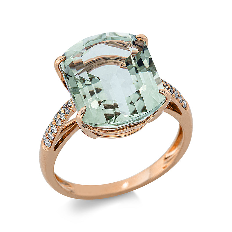 Ring mit Amethyst  aus 750/-18 Karat Rotgold mit 26 Diamanten 0