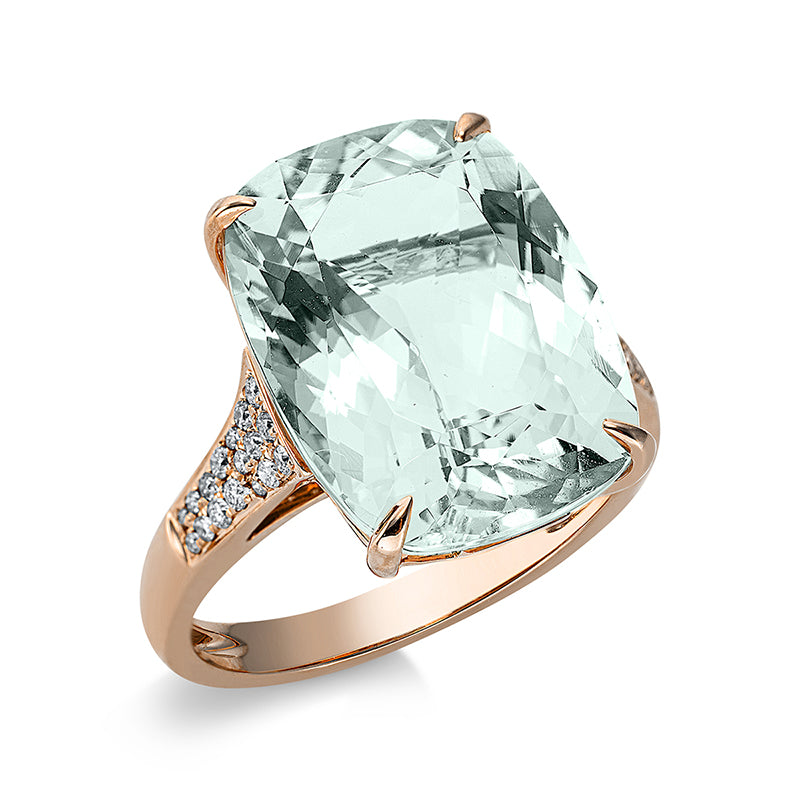 Ring mit Amethyst  aus 750/-18 Karat Rotgold mit 34 Diamanten 0