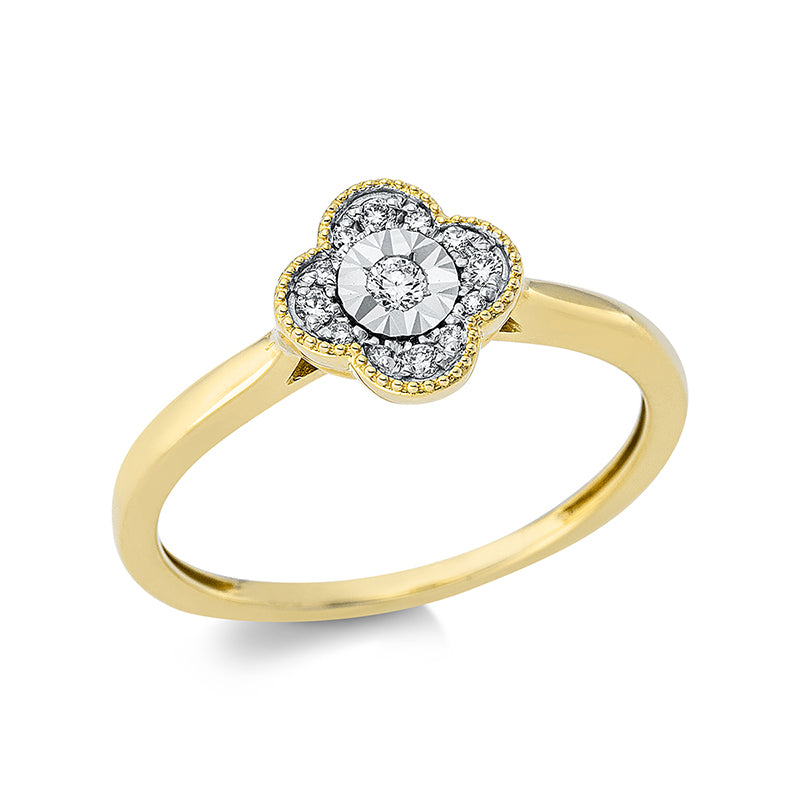 Ring - Halo Sparkle aus Gold mit Diamanten - 1CF23