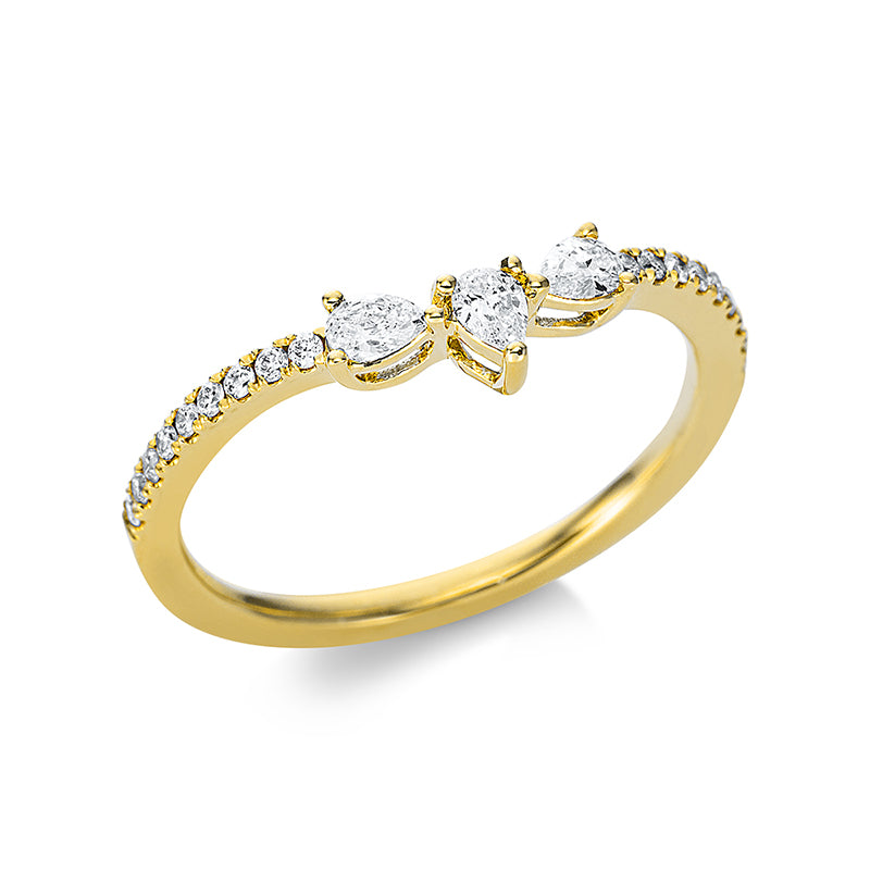 Ring    aus 750/-18 Karat Gelbgold mit 21 Diamanten 0