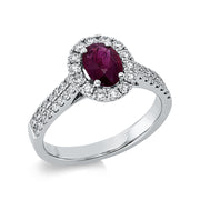 Ring aus Gold mit Diamanten mit Rubin - 1CH51