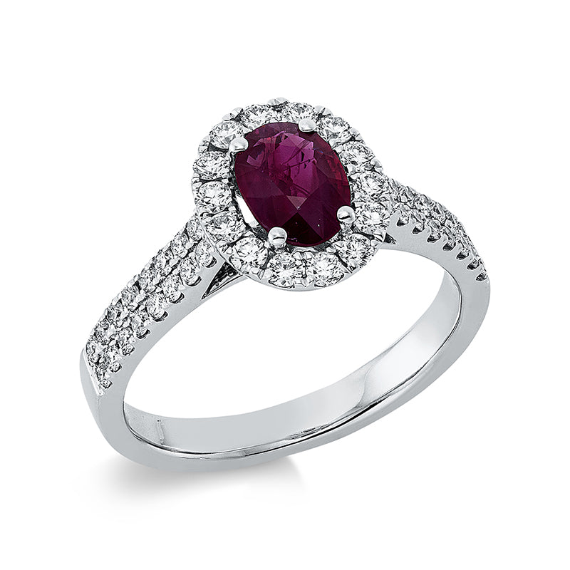 Ring aus Gold mit Diamanten mit Rubin - 1CH51